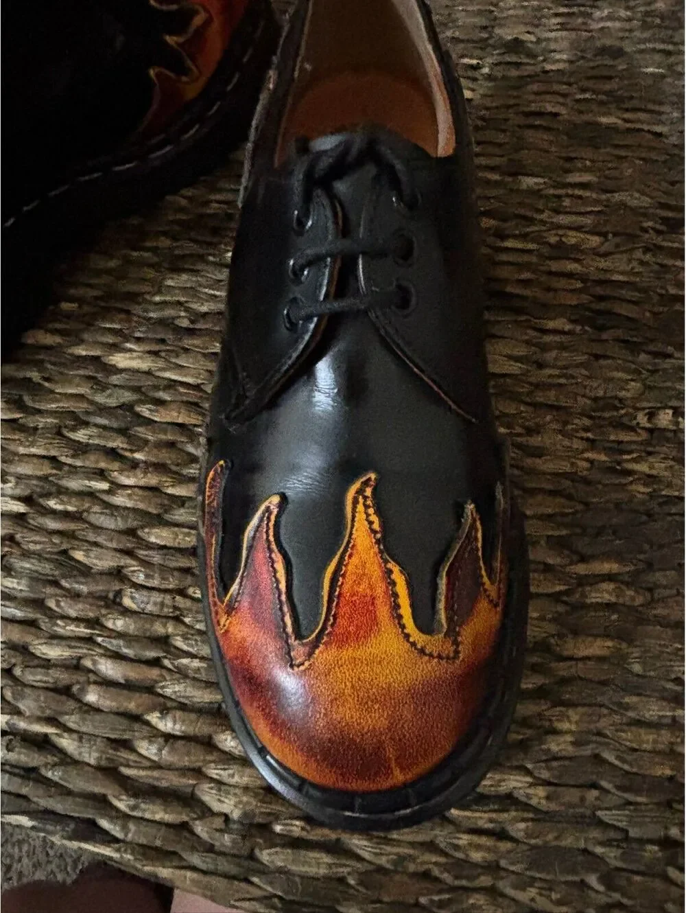 Vintage Tredair Flame Leather Shoes England Punk Grunge SZ 5